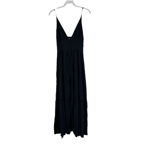 Abercrombie & Fitch Black Button Front Smocked Milk Maid Dress - Picture 1 of 8